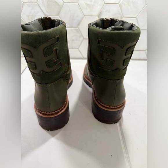 Sam Edelman Jalissa Army Green Waterproof Puffer Boots Leather & Fabric Size 6.5 - Picture 4 of 11